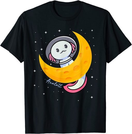 Kawaii Axolotl Japan Anime Comic Pastel Goth Space Moon T-Shirt