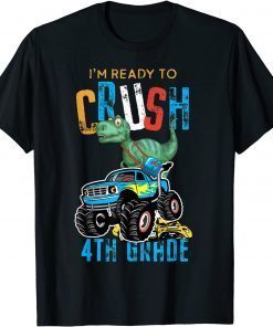 Welcome Back To School Dinosaur Dino Truck 4th Grade T-Shirt
