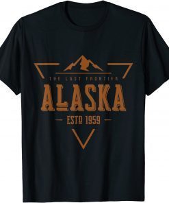 Vintage Denali Mountain Alaska The Last Frontier Logo Gift Tee Shirt