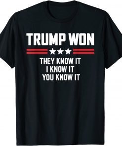 2021 Trump Won They Know It I Know It You Know It Funny T-Shirt