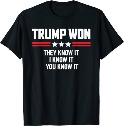 2021 Trump Won They Know It I Know It You Know It Funny T-Shirt