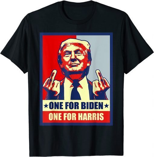 Unisex Trump Middle Finger Biden Harris Republican American Flag T-Shirt