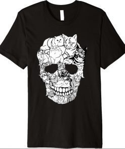 Cat Skull Shirt Kitty Skeleton Halloween Costume Skull Cat Premium T-Shirt