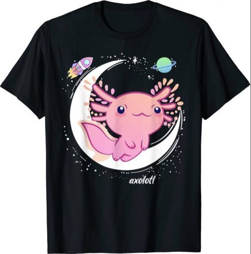 Space Axolotl Kawaii Shirt Pastel Goth Japan Anime Comic Tee Shirt