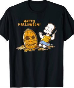 The Simpsons Bart Carves a Homer Pumpkin Halloween T-Shirt