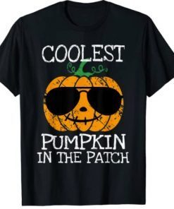 Kids Coolest Pumpkin In The Patch Halloween Boys Girls Men T-Shirt