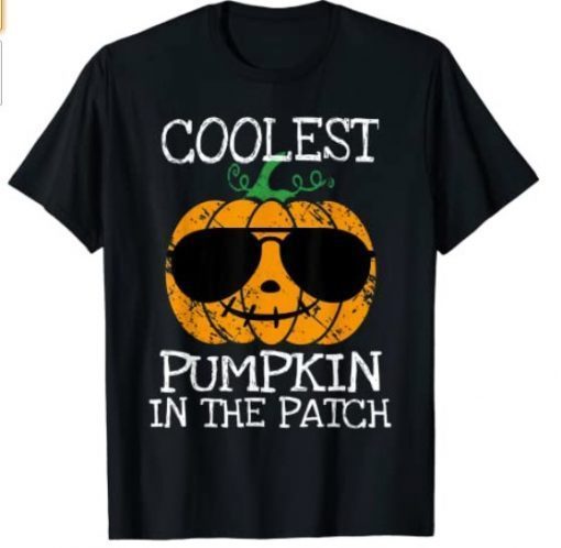 Kids Coolest Pumpkin In The Patch Halloween Boys Girls Men T-Shirt