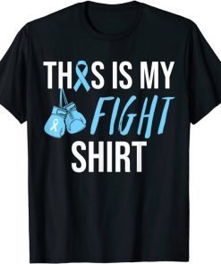 Fight Prostate Cancer Awareness Light Blue Ribbon Survivor Funny T-Shirt
