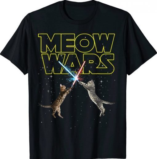 Meow Wars - Space Cat - Laser Cat - Funny Cat Lover Classic Tee Shirt