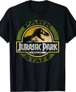 Jurassic Park Staff Retro Distressed Logo Graphic T-Shirt