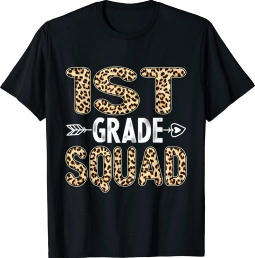 Back To School First Grade 1st Grade Leopard Squad Teacher T-Shirt