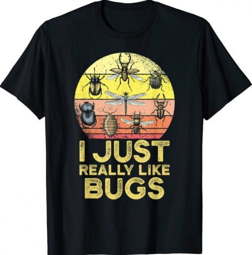 Official I Just Really Like Bugs Kids Types Of Insects Shirt