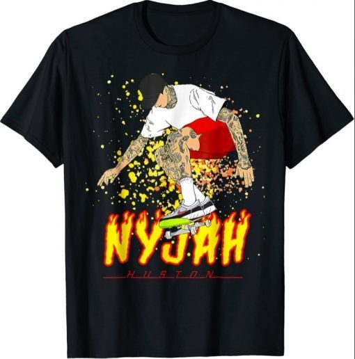 Nyjah Huston Skateboarder Skateboard Retro Gift T-Shirt