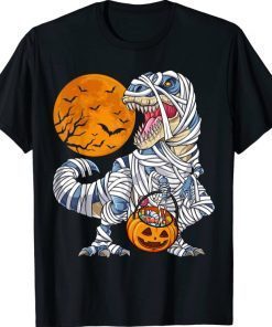 Halloween Shirts for Boys Kids Dinosaur T rex Mummy Pumpkin T-Shirt