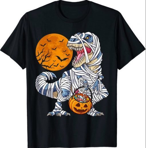 Halloween Shirts for Boys Kids Dinosaur T rex Mummy Pumpkin T-Shirt