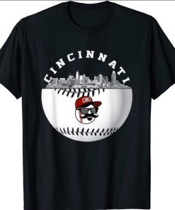 Vintage Cincinnati Baseball Fans Gift Retro Red Color Gift T-Shirt