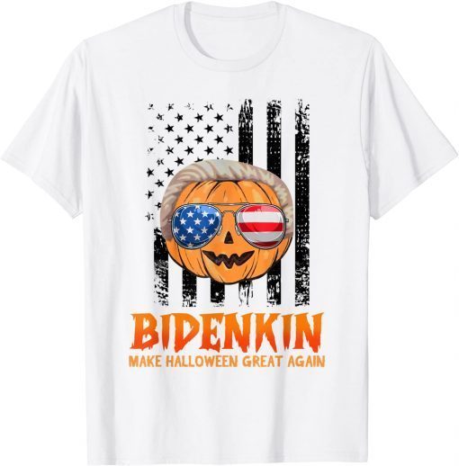 Funny Biden Pumpkin Make Halloween Great Again Bidenkin USA T-Shirt