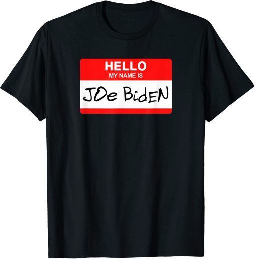 Classic Joe Biden Name Tag scribble hand writing Halloween T-Shirt