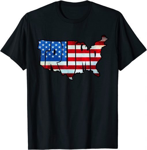 Trump U.S Map Vintage United States Map American Flag Classic T-Shirt