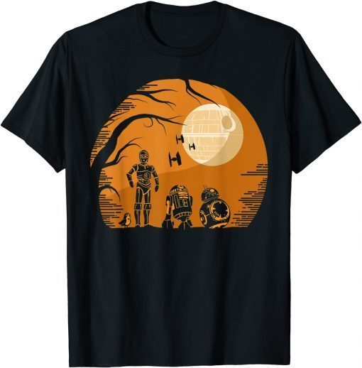 T-Shirt Star Wars Droids Halloween Orange Hue Death Star Portrait