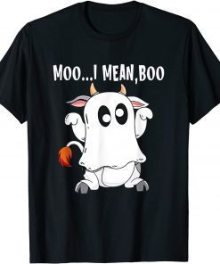 Ghost Cow Moo I Mean Boo Funny halloween Cow Boo T-Shirt