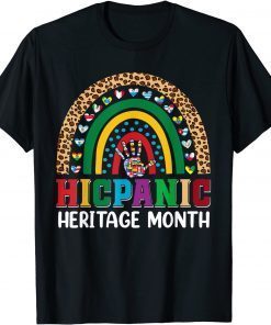 Classic National Hispanic Heritage Month Rainbow All Countries Flags T-Shirt