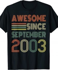 Official 18th Birthday Awesome Since September 2003 Year Old Boy Girl T-Shirt