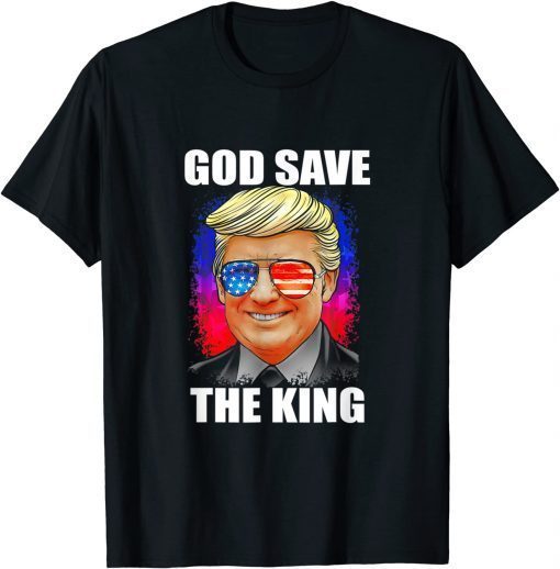 T-Shirt God Save The King President Trump 2024 Sunglasses Republican