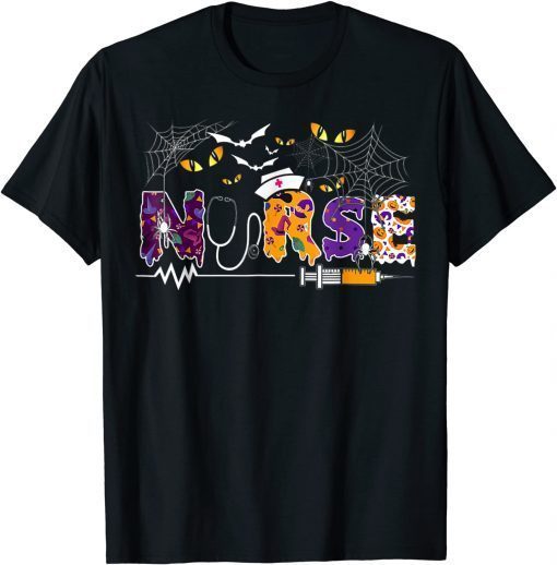 Nurse With Pumpkin Boo Spider Nurse Halooween Costume Unisex T-Shirt