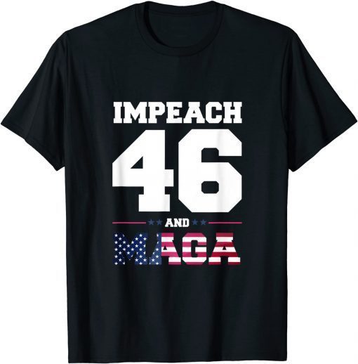 Classic Impeach Biden Flag And MAGA T-Shirt