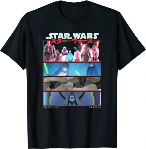 Star Wars Visions 9th Jedi Stacked Panels Shirt T-Shirt