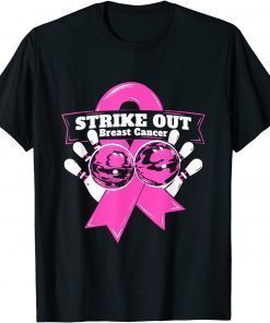 Official Strike Out Breast Cancer Awareness Bowling Fighters T-Shirt