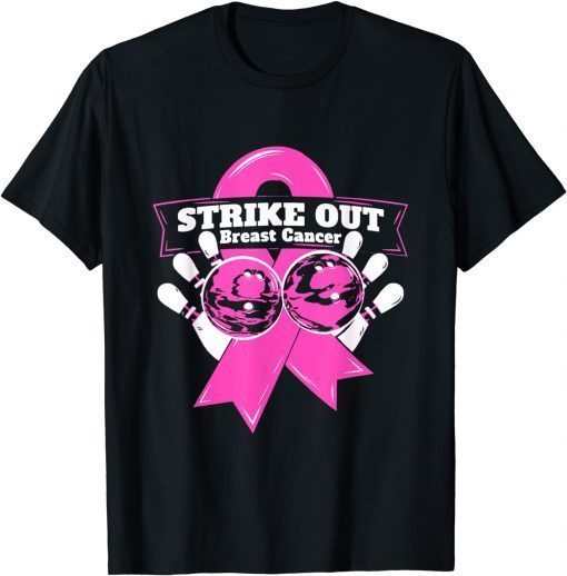 Official Strike Out Breast Cancer Awareness Bowling Fighters T-Shirt