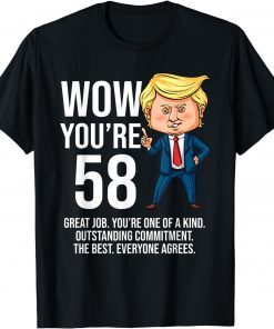 Funny 58th Birthday 58 Years Old Funny Trump Republican Party T-Shirt