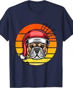 Funny Vintage Scary American Bulldog For Halloween and Christmas T-Shirt