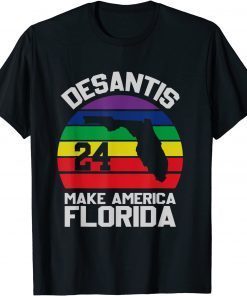 Classic DeSantis 2024 Ron Don 24' Make American Florida Flag Vintage T-Shirt