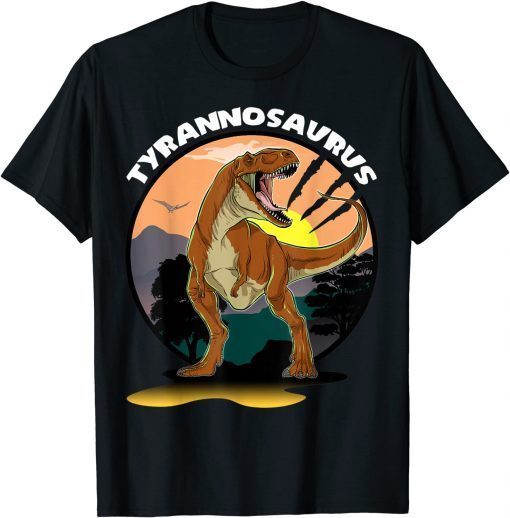 Tyrannosaurus Dinosaur Design With Background Classic T-Shirt