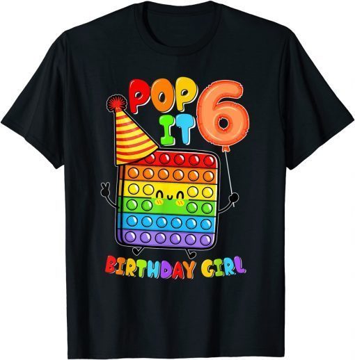 Colorful Gameboard 6th Fidget Pop It Birthday Girl Party Gift T-Shirt
