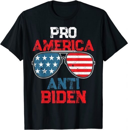 2021 Pro America Anti Joe Biden USA Sunglasses Impeach Him Retro T-Shirt