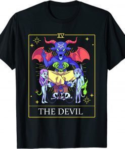 The Devil Tarot Card Occult Baphomet Gothic Satanic Demonic Gift Tee Shirt