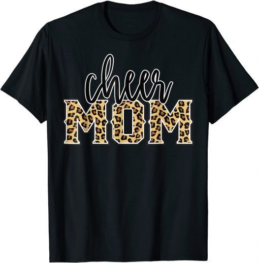 Cheer Mom Leopard Print Womens Proud Cheerleader Mother Shirt TShirt