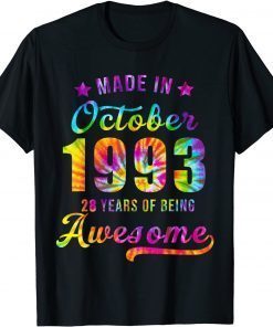 Happy 28th Birthday Decoration Made In October 1993 Unisex T-Shirt