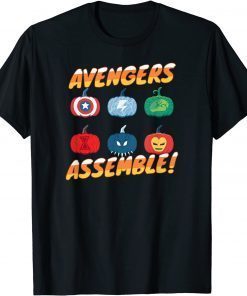 Marvel Avengers Assemble Pumpkin Heroes Halloween Funny T-Shirt
