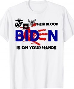Official Mens Their Blood Biden Is On Your Hands -Vintage Biden Handprint T-Shirt
