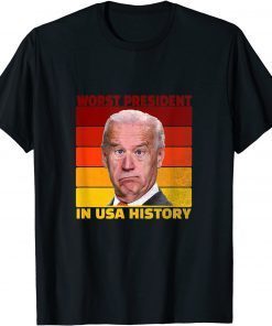 2021 WORST PRESIDENT IN USA HISTORY - PRESIDENT BIDEN RETRO COLOR T-Shirt