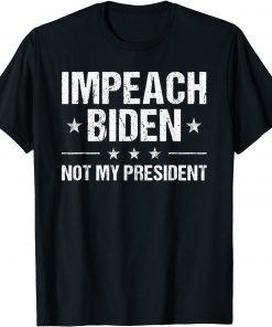 T-Shirt Mens Biden Not My President Impeach Biden Anti Joe Biden 2024