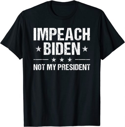 T-Shirt Mens Biden Not My President Impeach Biden Anti Joe Biden 2024