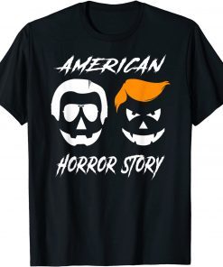 Classic Biden Trump Funny Presidents Horror American pumpkin Story T-Shirt