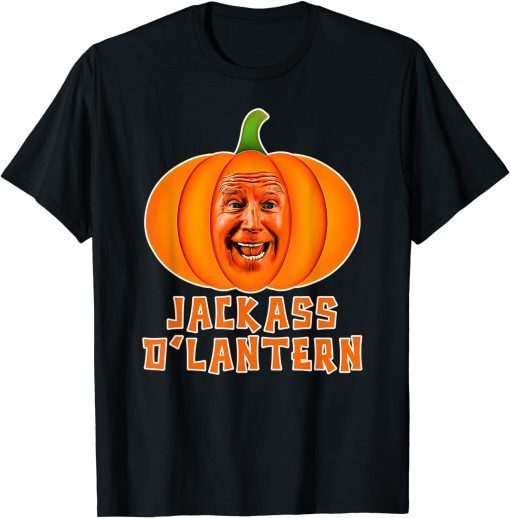 T-Shirt Halloween Spooky Creepy Biden Jackass O Lantern Pumpkin 2021