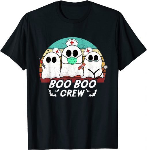 Boo Boo Crew Funny Nurse Halloween Ghost Costume RN Vintage Unisex Tee Shirt